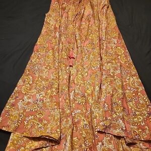 Chelsea & Theodore High Low Skirt - Pink and Yellow